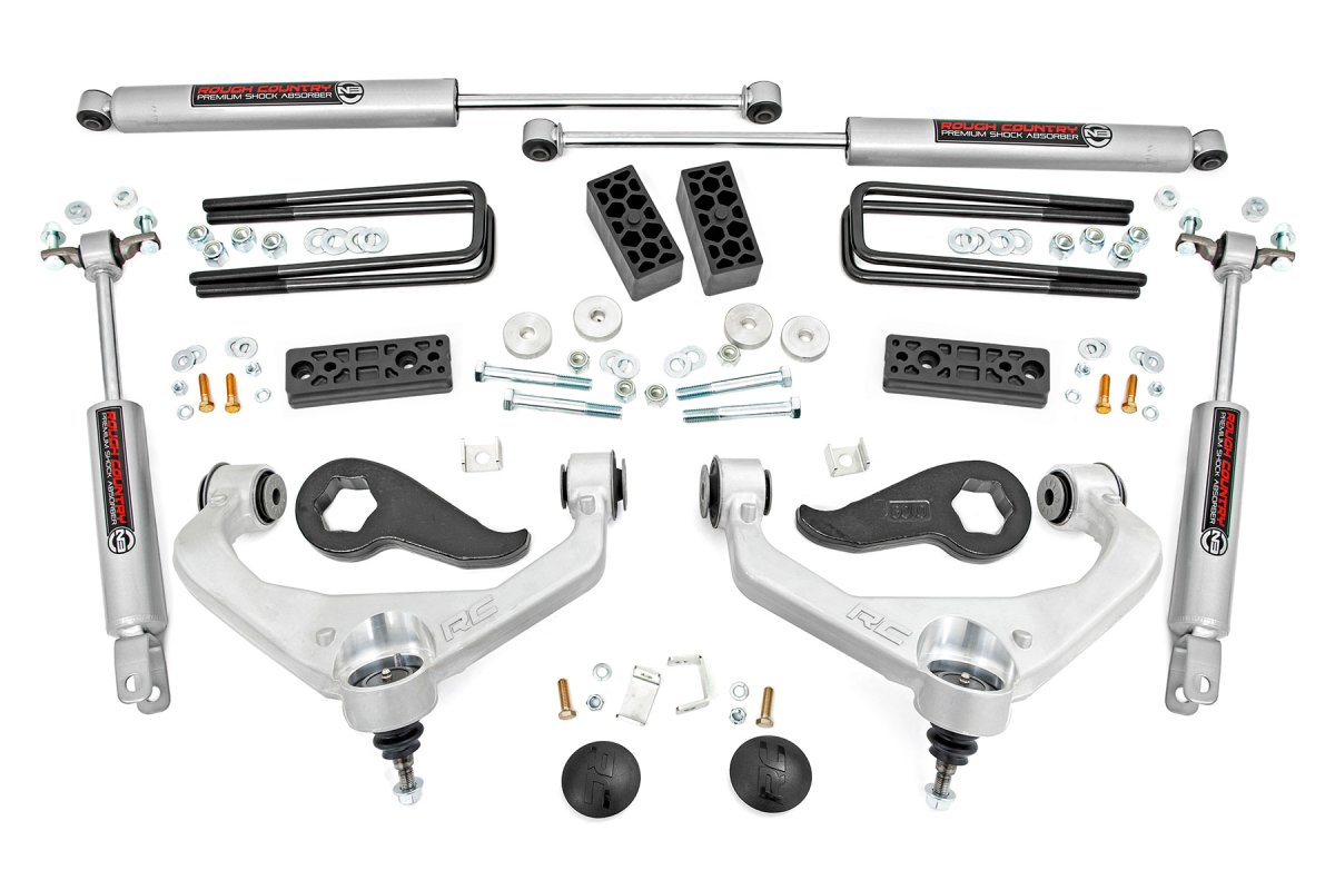 GMC Sierra 3500 HD Suspension Lift Kit - Front + Rear - Rough Country - 3 Inch Lift Kit - '20-'23